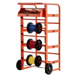 VEVOR Wire Spool Rack, 11 Rods, Multi-Spool Wire Rack Dispenser, Cable Caddy with Wheels, Cable Holder with Storage Tray for Wiring Storage, for Electrical, Industrial & Retail Use, Working Efficiency
