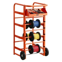 VEVOR Wire Spool Rack, 11 Rods, Multi-Spool Wire Rack Dispenser, Cable Caddy with Wheels, Cable Holder with Storage Tray for Wiring Storage, for Electrical, Industrial & Retail Use, Working Efficiency