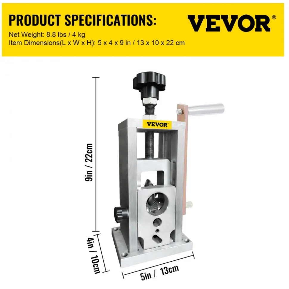 VEVOR Wire Stripping Machine, 0.06-1.57 inches Drill Powered, Manual Copper Stripper w Heat Treated Steel Ultra Long Lasting Blade, Compact & Portable for Scrap Cable Peeling Recycling