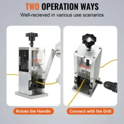 VEVOR Wire Stripping Machine,Wire Stripper with Hand Crank or Drill Powered,0.06''-1.18'' Copper Wire Stripper,Visible Stripping Depth Reference,Portable Aluminum Frame Wire Peeler