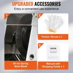 VEVOR Wire Stripping Machine,Wire Stripper with Hand Crank or Drill Powered,0.06''-1.18'' Copper Wire Stripper,Visible Stripping Depth Reference,Portable Aluminum Frame Wire Peeler