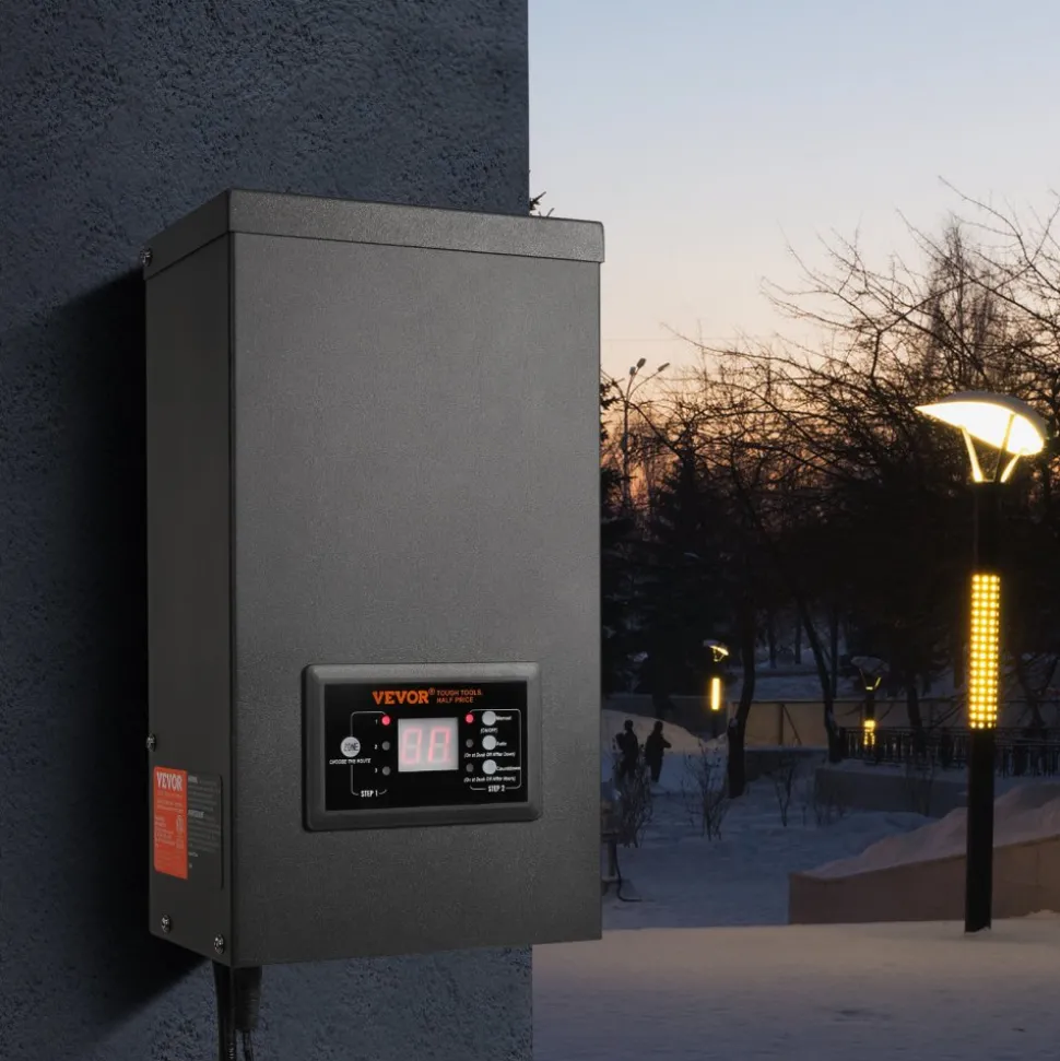 VEVOR 600W Landscape Transformer, Timer & Photocell Sensor Equipped, Weatherproof Outdoor Lighting Converter, 120V AC to 12V/14V AC, Ideal for Exterior, Spotlight, Pathway, Pool Lighting, ETL Certi