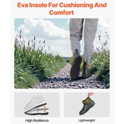 VEVOR Women's Deck Boots, Waterproof Fishing Rain Boots, Anti-Slip Ankle Rubber Boots, Gardening Insulated Mud Boots, Neoprene Rubber, Lightweight & Durable, for Manufacturing, Farming, Size 9 US