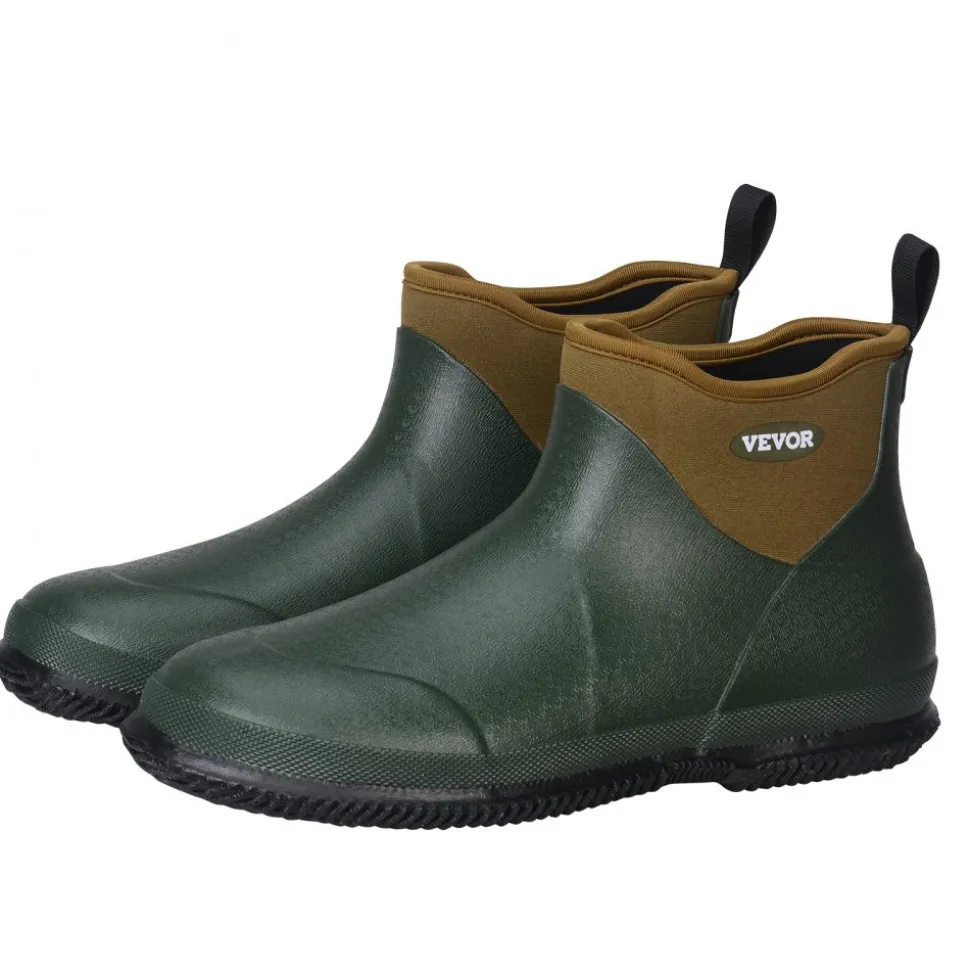 VEVOR Women's Deck Boots, Waterproof Fishing Rain Boots, Anti-Slip Ankle Rubber Boots, Gardening Insulated Mud Boots, Neoprene Rubber, Lightweight & Durable, for Manufacturing, Farming, Size 9 US