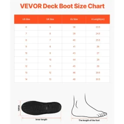 VEVOR Women's Deck Boots, Waterproof Fishing Rain Boots, Anti-Slip Ankle Rubber Boots, Gardening Insulated Mud Boots, Neoprene Rubber, Lightweight & Durable, for Manufacturing, Farming, Size 11 US