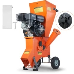 VEVOR Wood Chipper Shredder Mulcher, 12 HP Heavy Duty Gas Powered, 2” Max Diameter 420cc 8.6 kW Engine Woodchipper, Fast Wood Chipping Chopping for Forestry, Gardens, Landscaping, CE/EMC/EPA Listed