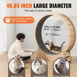 VEVOR Wooden Cat Exercise Wheel, 52