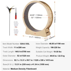 VEVOR Wooden Cat Exercise Wheel, 52