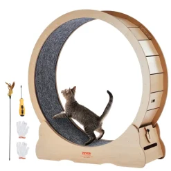 VEVOR Wooden Cat Exercise Wheel, 43.3