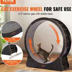 VEVOR Wooden Cat Exercise Wheel, 43.3