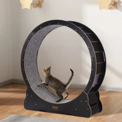 VEVOR Wooden Cat Exercise Wheel, 43.3