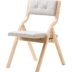 VEVOR Wooden Folding Chairs with Cushion, Set of 4, Portable Foldable Cushion Chair with Wooden Frame, Modern Padded Dining Chair for Kitchen, Office, Wedding, Party, Dining Room, Easy Assembly, Beige