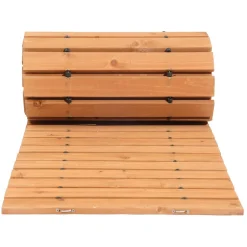 VEVOR Wooden Garden Pathway, 12 ft L x 17 in W, Non-Slip Straight Garden Walkway, Roll Out Cedar Outdoor Walkway Path with Wire Rope Connection, Decorative Garden Paver for Backyard Wedding Party