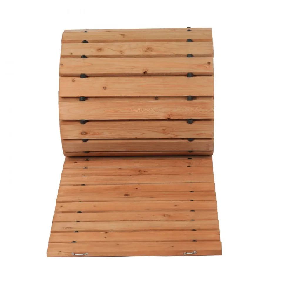 VEVOR Wooden Garden Pathway, 24 ft L x 17 in W, Non-Slip Straight Garden Walkway, Roll Out Cedar Outdoor Walkway Path with Wire Rope Connection, Decorative Garden Paver for Backyard Wedding Party