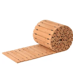 VEVOR Wooden Garden Pathway, 24 ft L x 17 in W, Non-Slip Straight Garden Walkway, Roll Out Cedar Outdoor Walkway Path with Wire Rope Connection, Decorative Garden Paver for Backyard Wedding Party