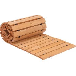 VEVOR Wooden Garden Pathway, 8 ft L x 17 in W, Non-Slip Straight Garden Walkway, Roll Out Cedar Outdoor Walkway Path with Wire Rope Connection, Decorative Garden Paver for Backyard Wedding Party