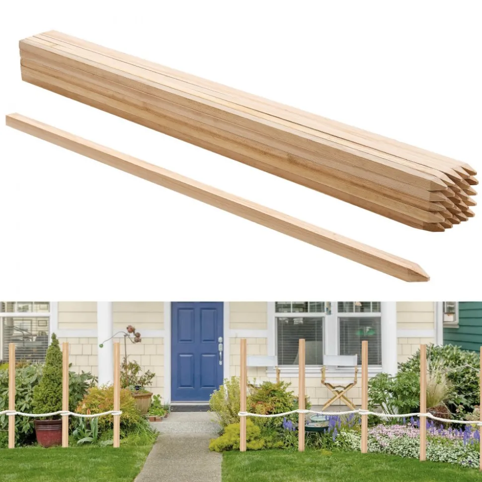 VEVOR Wooden Garden Stakes, 25 Pcs 36x0.75x0.75 in Survey Grading Stakes, Garden Ground Stake with Sharp Point, Fir Wood Plant Support Stake, Sign Posts for Silt Fence Backyard Boundaries Baselines