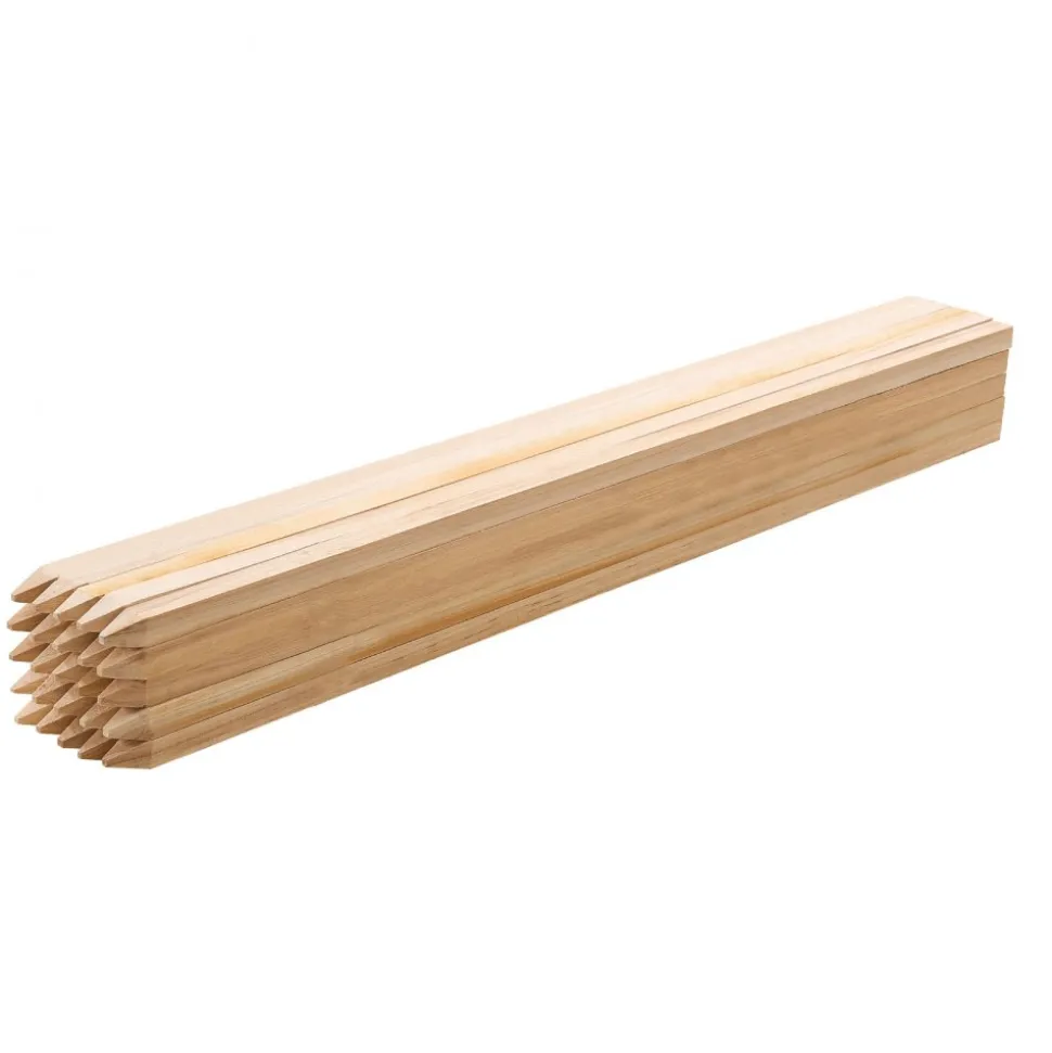 VEVOR Wooden Garden Stakes, 25 Pcs 24 x 0.5 x1.5 in Survey Grading Stakes, Garden Ground Stake with Sharp Point, Fir Wood Plant Support Stake, Sign Posts for Silt Fence Backyard Boundaries Baselines
