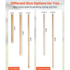 VEVOR Wooden Garden Stakes, 25 Pcs 36 x 0.5 x1.5 in Survey Grading Stakes, Garden Ground Stake with Sharp Point, Fir Wood Plant Support Stake, Sign Posts for Silt Fence Backyard Boundaries Baselines