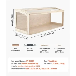 VEVOR Wooden Hamster Cage 48