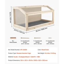 VEVOR Wooden Hamster Cage 39.4