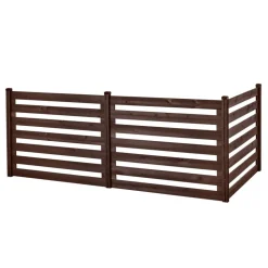 VEVOR Wooden Privacy Fence, 32 x 38 inch Air Conditioner Fence, 3 Panel Solid Outdoor Wood Privacy Screen with Adjustable Angle, Hinge-Reinforced Structure, Trash Can Hider Fences for Garden