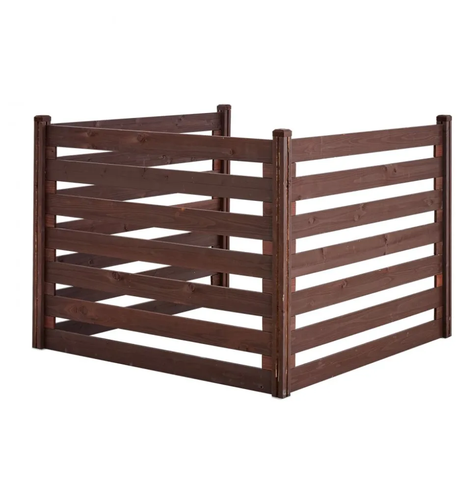 VEVOR Wooden Privacy Fence, 48 x 37 inch Air Conditioner Fence, 3 Panel Solid Outdoor Wood Privacy Screen with Metal Stakes, Steel Frame, Trash Can Hider Fences Suitable for Garden, Pool