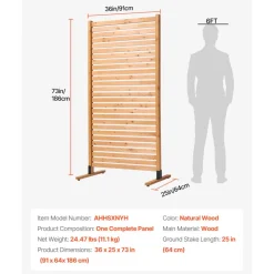 VEVOR Wooden Privacy Screen, 36