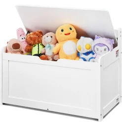 VEVOR Wooden Toy Chest for Kids, Toddler Toy Storage Box with Flip-Top Lid and Safety Hinge, 32.68 x 17.91 x 24.02