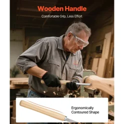 VEVOR Wood Lathe Turning Tool Set, 8PCS, Lathe Chisel Set with Carbon Steel Blade, 2 Skew, 1 Spear Point, 1 Parting, 1 Round Nose, 3 Gouge Tools, 1 Oxford Bag, for Beginners, Hobbyists, Professionals