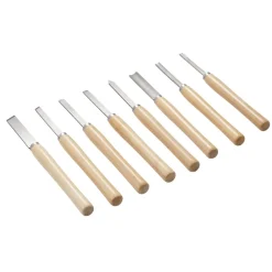 VEVOR Wood Lathe Turning Tool Set, 8PCS, Lathe Chisel Set with Carbon Steel Blade, 2 Skew, 1 Spear Point, 1 Parting, 1 Round Nose, 3 Gouge Tools, 1 Oxford Bag, for Beginners, Hobbyists, Professionals