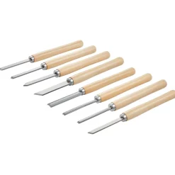 VEVOR Wood Lathe Turning Tool Set, 8PCS, Lathe Chisel Set with Carbon Steel Blade, 2 Skew, 1 Spear Point, 1 Parting, 1 Round Nose, 3 Gouge Tools, 1 Oxford Bag, for Beginners, Hobbyists, Professionals