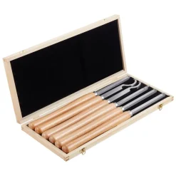 VEVOR Wood Lathe Turning Tool Set, 6PCS, Lathe Roughing, Finishing, Detailing Hollow Tool with Wooden Handle, Diamond Round Square Carbide Inserts, Wooden Box, for Beginners, Hobbyists, Professionals
