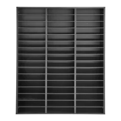 VEVOR Wood Literature Organizer 48 Compartments Office Mailboxes Black, Countertop Literature Sorter for Files Documents Papers, with Adjustable Shelves, for Office, Home, Classroom Organization