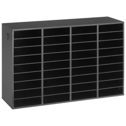 VEVOR Wood Literature Organizer 36 Compartments Office Mailboxes Black, Countertop Literature Sorter for Files Documents Papers, with Adjustable Shelves, for Office, Home, Classroom Organization