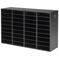 VEVOR Wood Literature Organizer 36 Compartments Office Mailboxes Black, Countertop Literature Sorter for Files Documents Papers, with Adjustable Shelves, for Office, Home, Classroom Organization