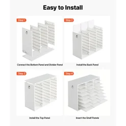 VEVOR Wood Literature Organizer 24 Compartments Office Mailboxes White, Countertop Literature Sorter for Files Documents Papers, with Adjustable Shelves, for Office, Home, Classroom Organization