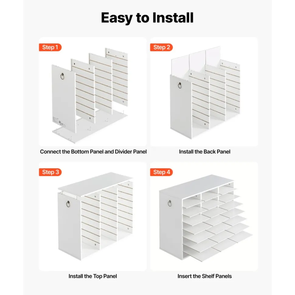 VEVOR Wood Literature Organizer 24 Compartments Office Mailboxes White, Countertop Literature Sorter for Files Documents Papers, with Adjustable Shelves, for Office, Home, Classroom Organization