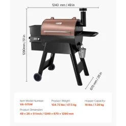 VEVOR Wood Pellet Grill Smoker, 8 in 1 BBQ Grills for Outdoor Cooking, 575 Square Inches Cook Area Electric Smokers, with WiFi-app Control, LCD Screen Controller, Meat Probe, 500°F Max Temperature