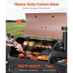VEVOR Wood Pellet Grill Smoker, 8 in 1 BBQ Grills for Outdoor Cooking, 575 Square Inches Cook Area Electric Smokers, with WiFi-app Control, LCD Screen Controller, Meat Probe, 500°F Max Temperature