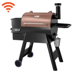 VEVOR Wood Pellet Grill Smoker, 8 in 1 BBQ Grills for Outdoor Cooking, 575 Square Inches Cook Area Electric Smokers, with WiFi-app Control, LCD Screen Controller, Meat Probe, 500°F Max Temperature