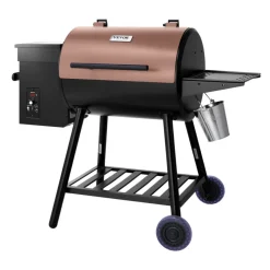 VEVOR Wood Pellet Grill Smoker, 8 in 1 BBQ Grills for Outdoor Cooking, 456 Square Inches Cook Area Electric Grill and Smoker, with Digital Controller, Meat Probe, 500°F Max Temperature, Black