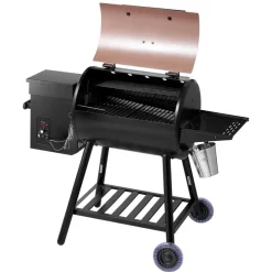 VEVOR Wood Pellet Grill Smoker, 8 in 1 BBQ Grills for Outdoor Cooking, 456 Square Inches Cook Area Electric Grill and Smoker, with Digital Controller, Meat Probe, 500°F Max Temperature, Black