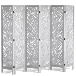 VEVOR Wood Room Divider, 6 Panel Wood Folding Privacy Screen, 66.9 Inches Tall Indoor Carved Partition Divider, Portable Decoration Screen, for Room Separation, Home, Office, Restaurant & Bedroom