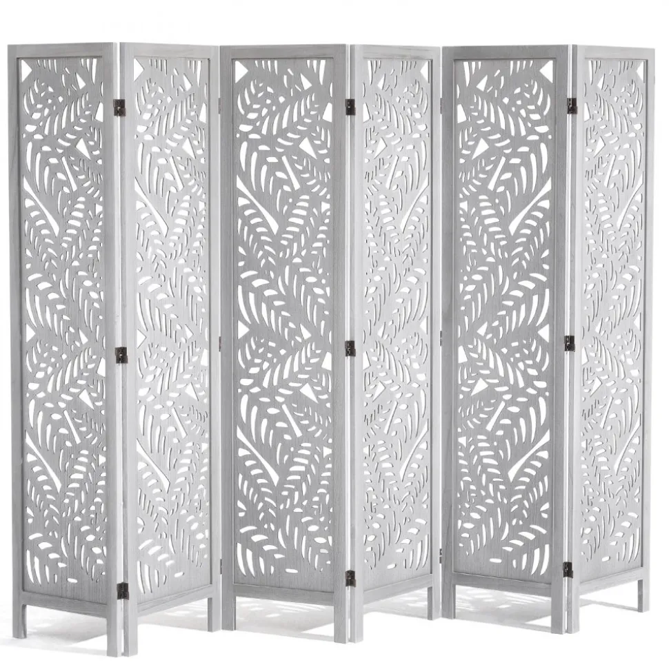 VEVOR Wood Room Divider, 6 Panel Wood Folding Privacy Screen, 66.9 Inches Tall Indoor Carved Partition Divider, Portable Decoration Screen, for Room Separation, Home, Office, Restaurant & Bedroom
