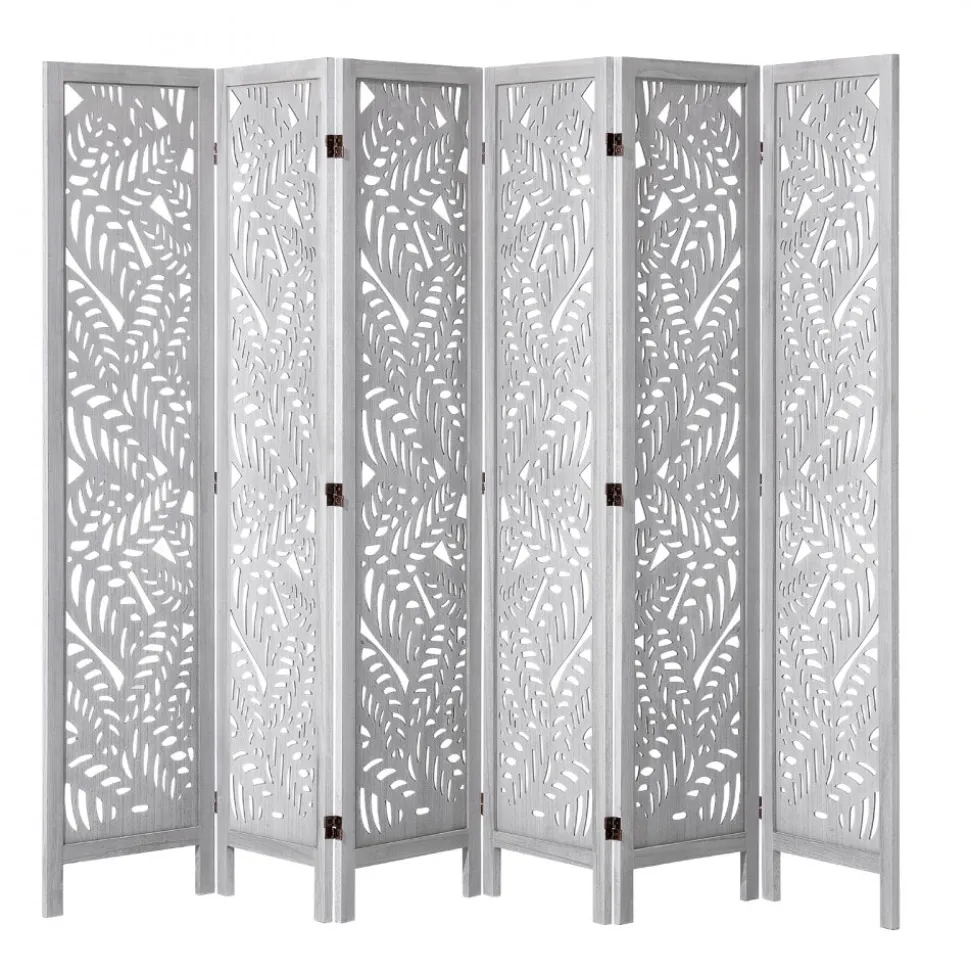 VEVOR Wood Room Divider, 6 Panel Wood Folding Privacy Screen, 66.9 Inches Tall Indoor Carved Partition Divider, Portable Decoration Screen, for Room Separation, Home, Office, Restaurant & Bedroom