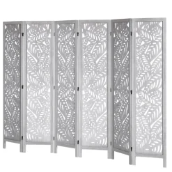 VEVOR Wood Room Divider, 6 Panel Wood Folding Privacy Screen, 66.9 Inches Tall Indoor Carved Partition Divider, Portable Decoration Screen, for Room Separation, Home, Office, Restaurant & Bedroom