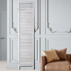 VEVOR Wood Room Divider, 8 Panel Wood Folding Privacy Screen, 66.9 Inches Tall Indoor Louvered Wooden Partition, Portable Decoration Screen, for Room Separation, Home, Office, Restaurant & Bedroom