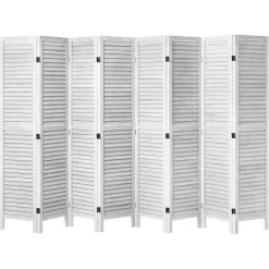 VEVOR Wood Room Divider, 8 Panel Wood Folding Privacy Screen, 66.9 Inches Tall Indoor Louvered Wooden Partition, Portable Decoration Screen, for Room Separation, Home, Office, Restaurant & Bedroom