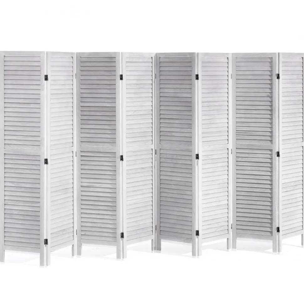 VEVOR Wood Room Divider, 8 Panel Wood Folding Privacy Screen, 66.9 Inches Tall Indoor Louvered Wooden Partition, Portable Decoration Screen, for Room Separation, Home, Office, Restaurant & Bedroom